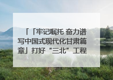 「牢记嘱托 奋力谱写中国式现代化甘肃篇章」打好“三北”工程攻坚战 筑牢国家西部生态安全屏障