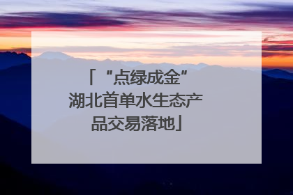 “点绿成金” 湖北首单水生态产品交易落地