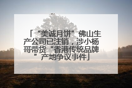 “美诚月饼”佛山生产公司已注销，涉小杨哥带货“香港传统品牌”产地争议事件