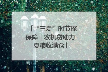 “三夏”时节探保障｜农机贷助力夏粮收满仓