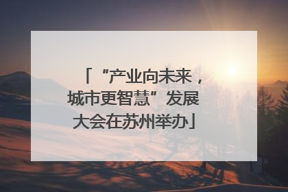 “产业向未来，城市更智慧”发展大会在苏州举办
