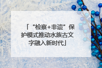 “检察+非遗”保护模式推动水族古文字融入新时代