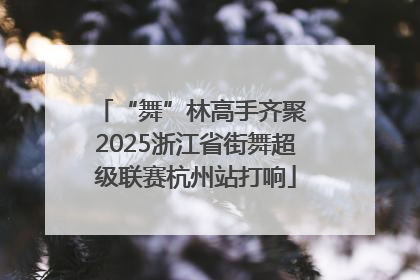 “舞”林高手齐聚 2025浙江省街舞超级联赛杭州站打响