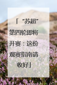 “苏超”第四轮即将开赛：这份观赛指南请收好