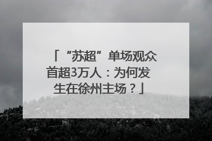 “苏超”单场观众首超3万人：为何发生在徐州主场？