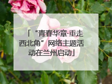 “青春华章·重走西北角”网络主题活动在兰州启动