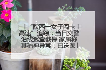 “陕西一女子闯卡上高速”追踪：当日交警沿线巡查截停 家属称其精神异常，已送医
