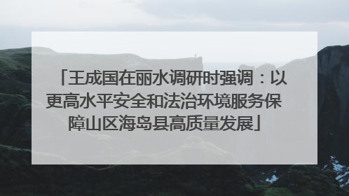 王成国在丽水调研时强调：以更高水平安全和法治环境服务保障山区海岛县高质量发展
