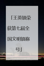 王英镇荣获第七届全国文明镇称号