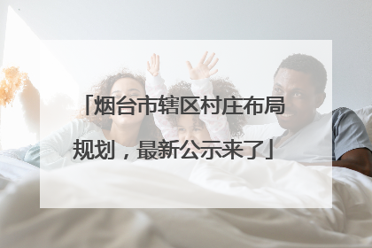 烟台市辖区村庄布局规划，最新公示来了