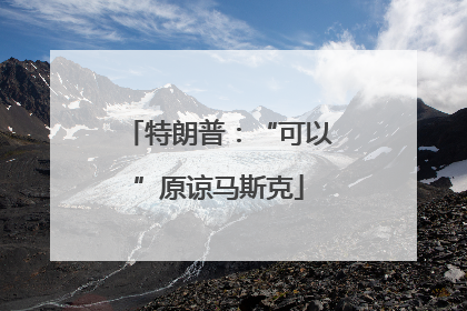 特朗普：“可以”原谅马斯克
