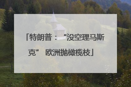 特朗普：“没空理马斯克” 欧洲抛橄榄枝
