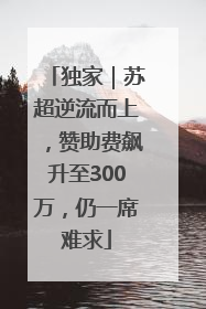 独家｜苏超逆流而上，赞助费飙升至300万，仍一席难求