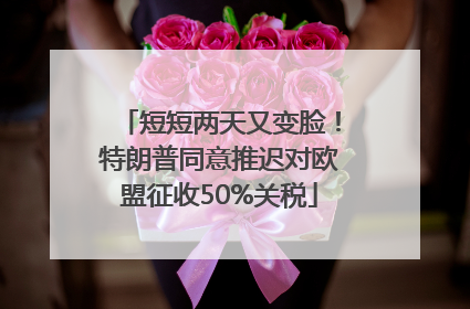 短短两天又变脸！特朗普同意推迟对欧盟征收50%关税