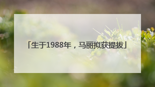 生于1988年，马丽拟获提拔