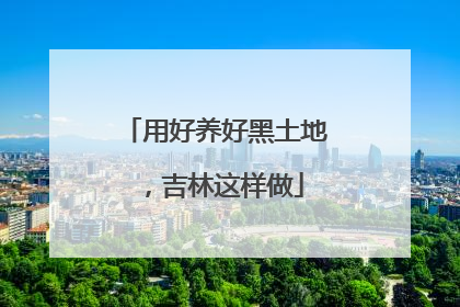 用好养好黑土地，吉林这样做