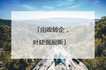 由政转企，叶建强履新