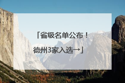 省级名单公布！德州3家入选→