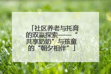 社区养老与托育的双赢探索——“共享奶奶”与孩童的“朝夕相伴”