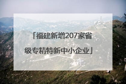 福建新增207家省级专精特新中小企业