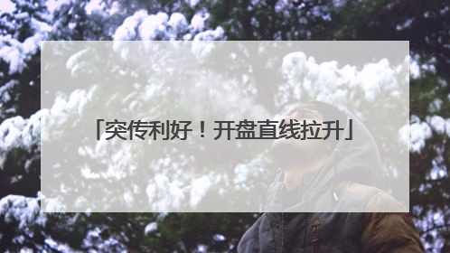 突传利好！开盘直线拉升