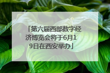 第六届西部数字经济博览会将于6月19日在西安举办