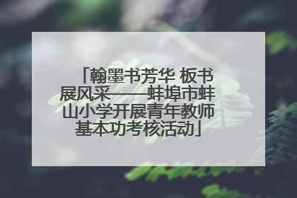 翰墨书芳华 板书展风采——蚌埠市蚌山小学开展青年教师基本功考核活动