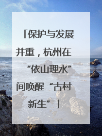 保护与发展并重，杭州在“依山理水”间唤醒“古村新生”