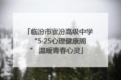 临汾市襄汾高级中学“5·25心理健康周” 温暖青春心灵