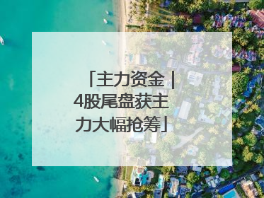主力资金｜4股尾盘获主力大幅抢筹