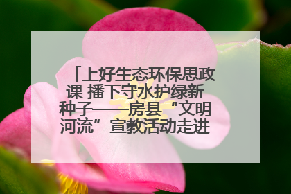 上好生态环保思政课 播下守水护绿新种子——房县“文明河流”宣教活动走进八一希望小学