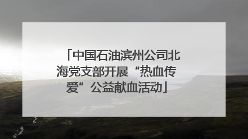 中国石油滨州公司北海党支部开展“热血传爱”公益献血活动