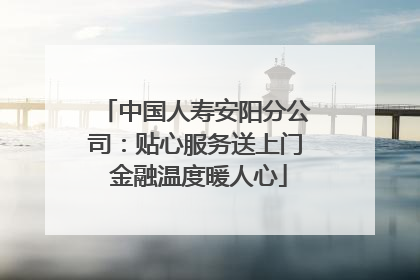 中国人寿安阳分公司：贴心服务送上门 金融温度暖人心