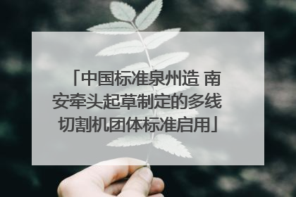 中国标准泉州造 南安牵头起草制定的多线切割机团体标准启用