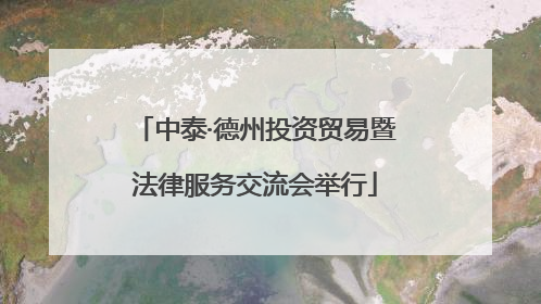 中泰·德州投资贸易暨法律服务交流会举行