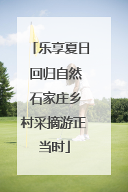 乐享夏日 回归自然 石家庄乡村采摘游正当时