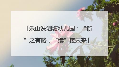 乐山洙泗塘幼儿园：“衔”之有略，“续”接未来