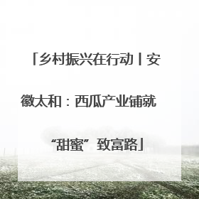 乡村振兴在行动丨安徽太和：西瓜产业铺就“甜蜜”致富路