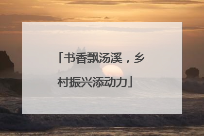 书香飘汤溪，乡村振兴添动力