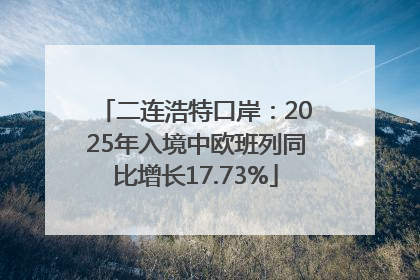 二连浩特口岸：2025年入境中欧班列同比增长17.73%