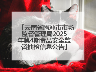 云南省腾冲市市场监督管理局2025年第4期食品安全监督抽检信息公告
