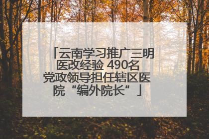 云南学习推广三明医改经验 490名党政领导担任辖区医院“编外院长”