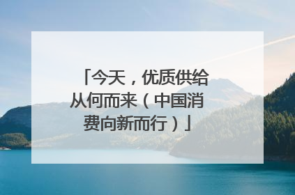今天，优质供给从何而来（中国消费向新而行）