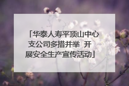 华泰人寿平顶山中心支公司多措并举  开展安全生产宣传活动