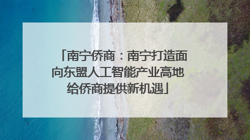南宁侨商：南宁打造面向东盟人工智能产业高地给侨商提供新机遇