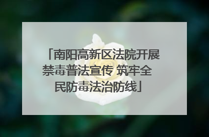 南阳高新区法院开展禁毒普法宣传 筑牢全民防毒法治防线
