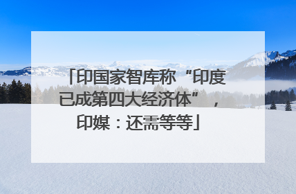 印国家智库称“印度已成第四大经济体”，印媒：还需等等