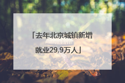 去年北京城镇新增就业29.9万人