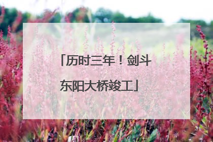 历时三年！剑斗东阳大桥竣工