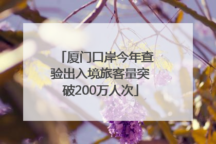 厦门口岸今年查验出入境旅客量突破200万人次